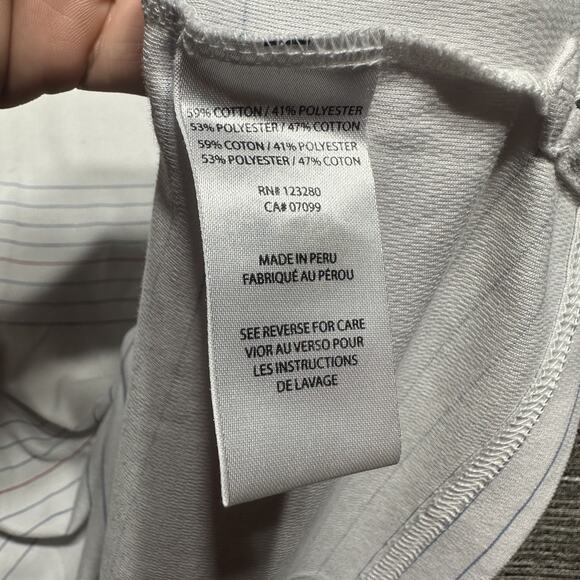 Travis Mathew Polo Shirt Men's M White Striped Short Sleeve Golf - Picture 10 of 13